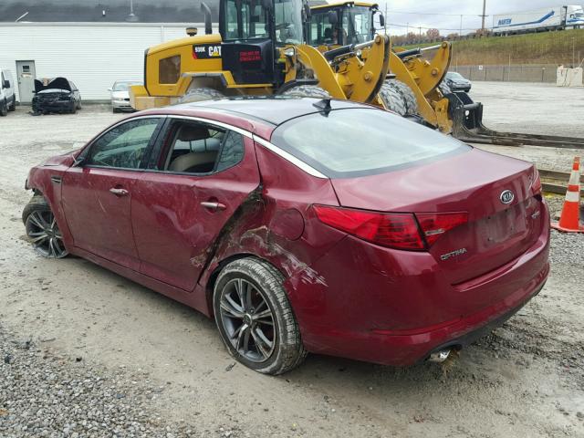 KNAGN4A79B5084177 - 2011 KIA OPTIMA EX RED photo 3