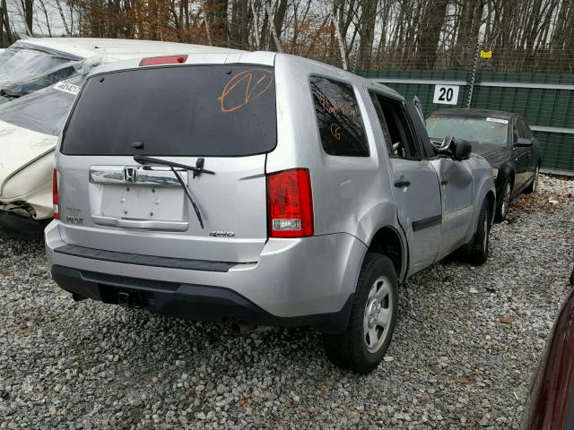 5FNYF4H25CB016456 - 2012 HONDA PILOT LX SILVER photo 4