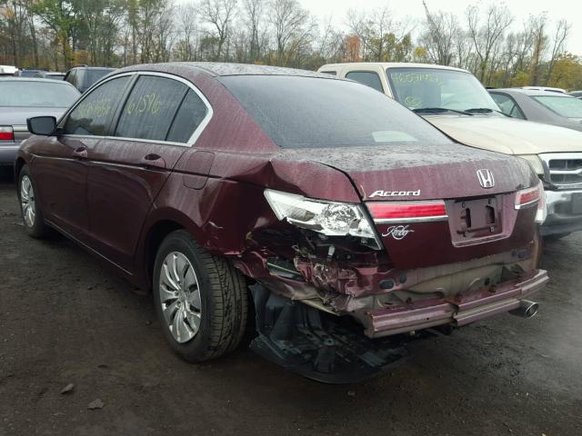 1HGCP2F31CA158921 - 2012 HONDA ACCORD LX RED photo 3