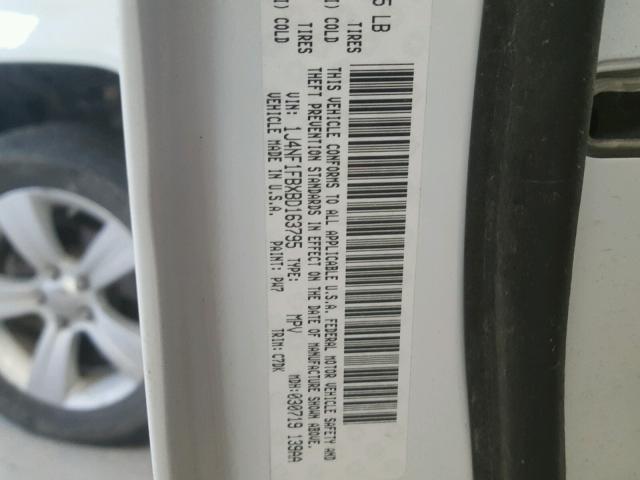 1J4NF1FBXBD163795 - 2011 JEEP COMPASS SP თეთრი ფოტო 10