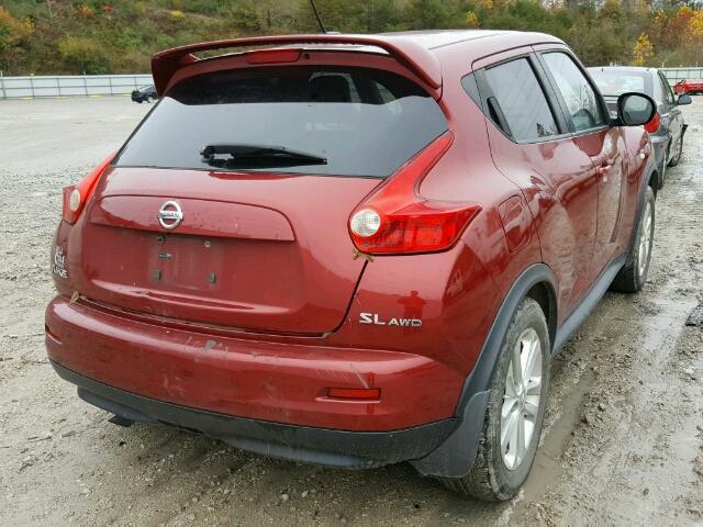 JN8AF5MVXBT026648 - 2011 NISSAN JUKE RED photo 4