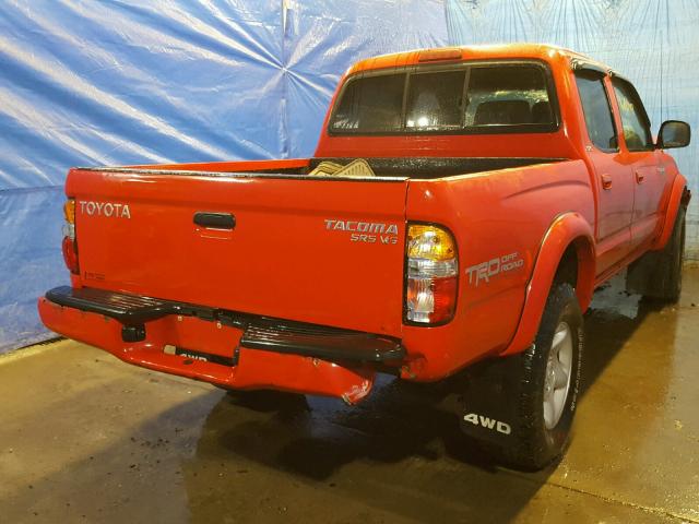 5TEHN72N64Z382563 - 2004 TOYOTA TACOMA DOU RED photo 4