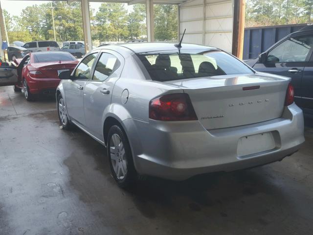 1C3CDZAB4CN147150 - 2012 DODGE AVENGER SILVER photo 3