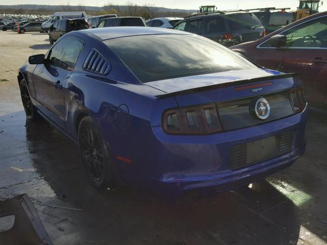 1ZVBP8AM5E5257070 - 2014 FORD MUSTANG BLUE photo 3