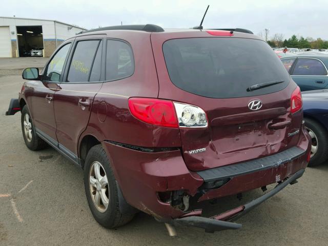 5NMSG13D88H158140 - 2008 HYUNDAI SANTA FE G MAROON photo 3