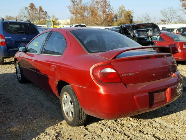 1B3ES56C95D240714 - 2005 DODGE NEON RED photo 3