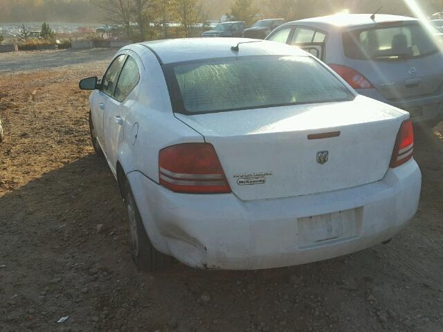 1B3LC46K48N582981 - 2008 DODGE AVENGER SE WHITE photo 3