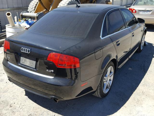 WAUAF78EX8A042643 - 2008 AUDI A4 2.0T BLACK photo 4