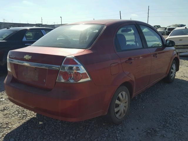 KL1TD56E29B338879 - 2009 CHEVROLET AVEO LS RED photo 4