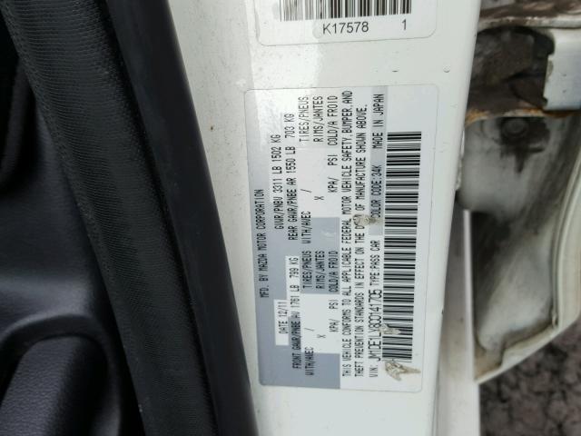 JM1DE1LY8C0141705 - 2012 MAZDA MAZDA2 WHITE photo 10