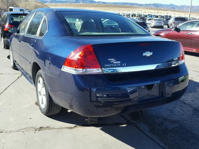 2G1WB5EK2A1175327 - 2010 CHEVROLET IMPALA LT BLUE photo 3