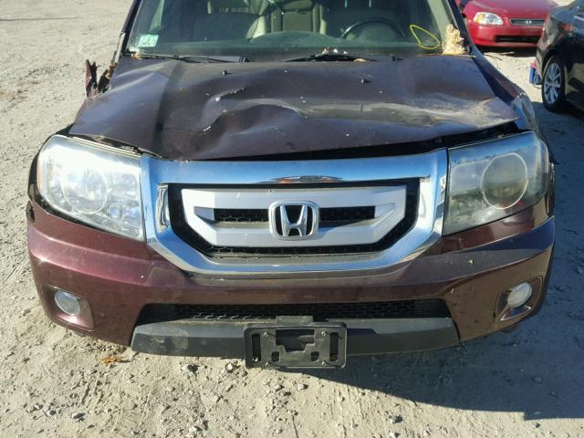 5FNYF4H51BB082348 - 2011 HONDA PILOT EXL MAROON photo 9