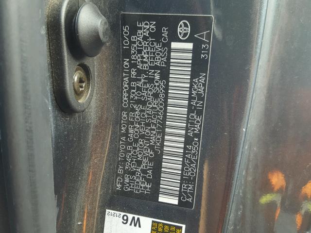 JTKDE177460098995 - 2006 TOYOTA SCION TC 银色 照片 10