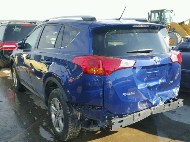 2T3WFREV3FW226300 - 2015 TOYOTA RAV4 BLUE photo 3