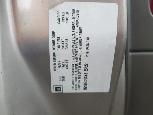 1G1NE52J3Y6135422 - 2000 CHEVROLET MALIBU LS Qəhvəyi foto 10