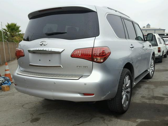 JN8AZ2NC9E9351974 - 2014 INFINITI QX80 SILVER photo 4