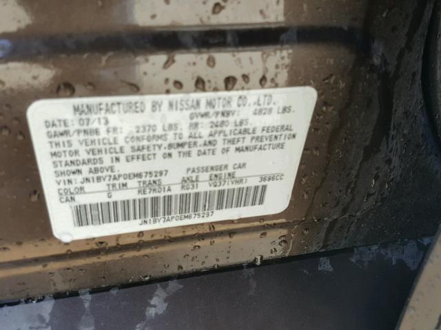 JN1BV7AP0EM675297 - 2014 INFINITI Q50 BASE Marrón foto 10