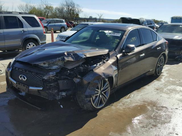 JN1BV7AP0EM675297 - 2014 INFINITI Q50 BASE Marrón foto 2