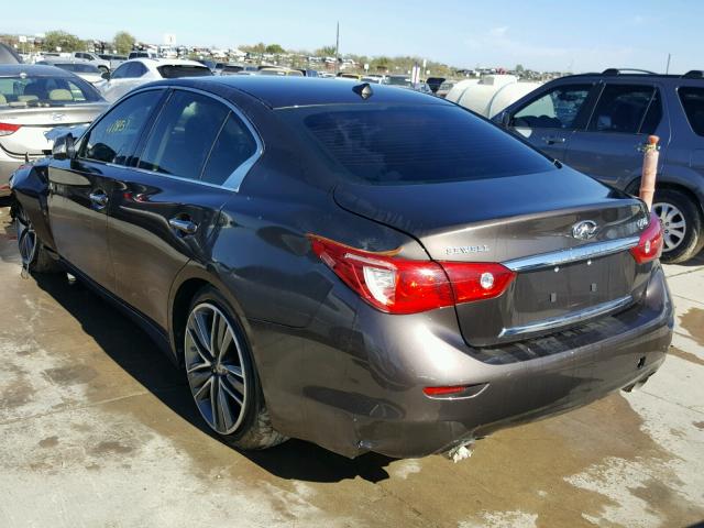 JN1BV7AP0EM675297 - 2014 INFINITI Q50 BASE BROWN photo 3