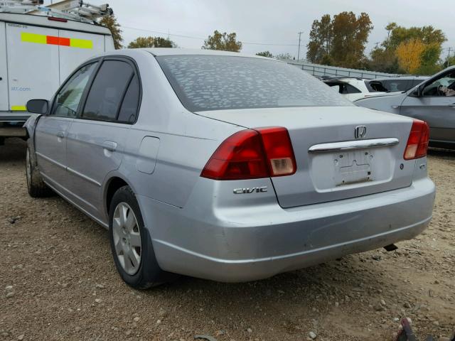 1HGES26761L001607 - 2001 HONDA CIVIC EX ვერცხლისფერი ფოტო 3