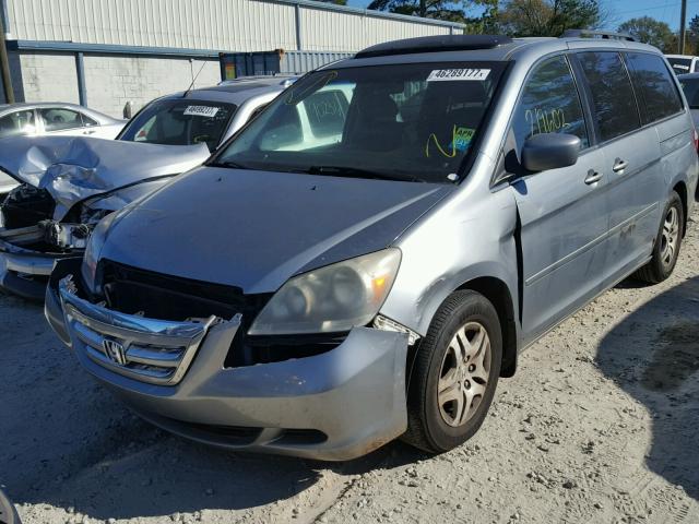 5FNRL38607B035741 - 2007 HONDA ODYSSEY EX BLUE photo 2