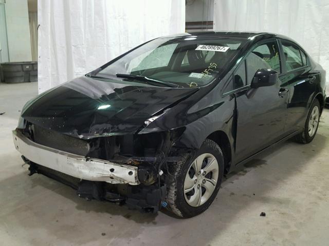 2HGFB2F52DH522523 - 2013 HONDA CIVIC LX BLACK photo 2