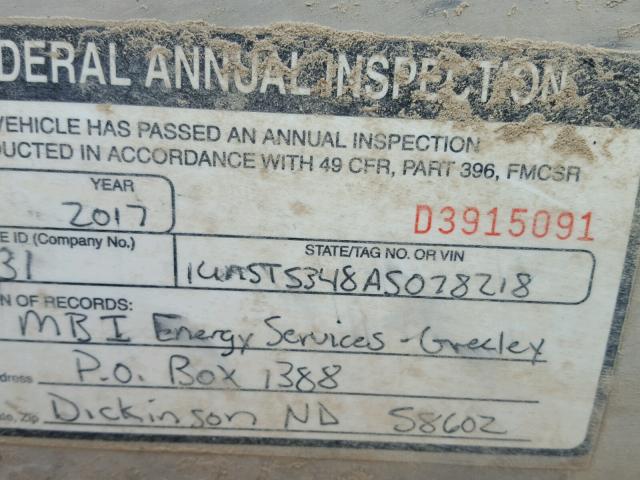 1UNST5348AS078218 - 2010 UTILITY TRAILER SILVER photo 10