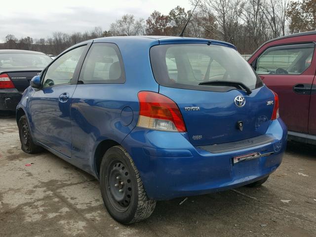 JTDJT4K32A5296363 - 2010 TOYOTA YARIS BLUE photo 3