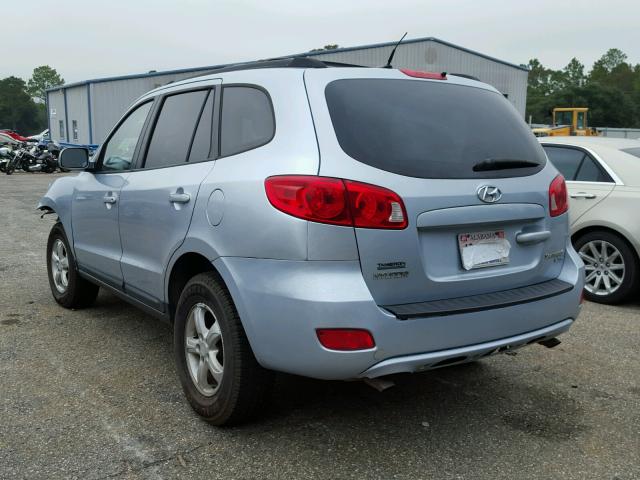 5NMSG73D48H206378 - 2008 HYUNDAI SANTA FE G BLUE photo 3