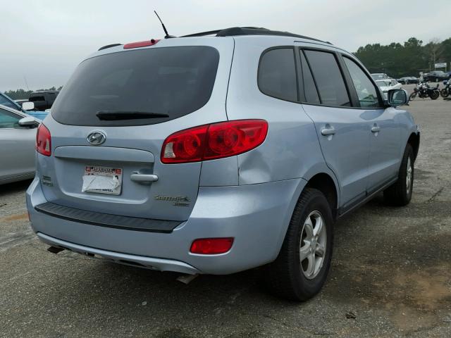 5NMSG73D48H206378 - 2008 HYUNDAI SANTA FE G BLUE photo 4