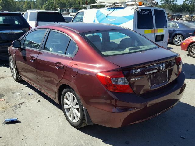 2HGFB2F88CH515360 - 2012 HONDA CIVIC EX ბურგუნდია ფოტო 3