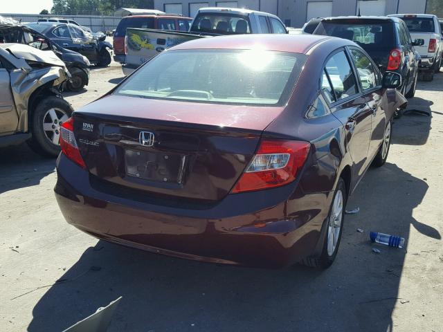 2HGFB2F88CH515360 - 2012 HONDA CIVIC EX BURGUNDY photo 4