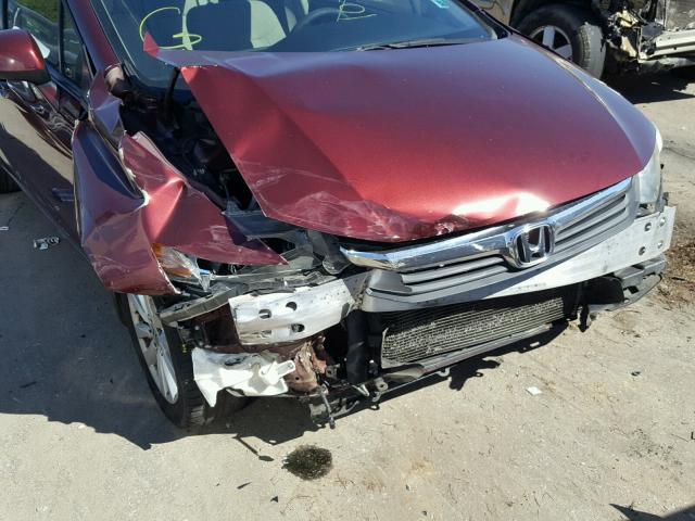 2HGFB2F88CH515360 - 2012 HONDA CIVIC EX ბურგუნდია ფოტო 9
