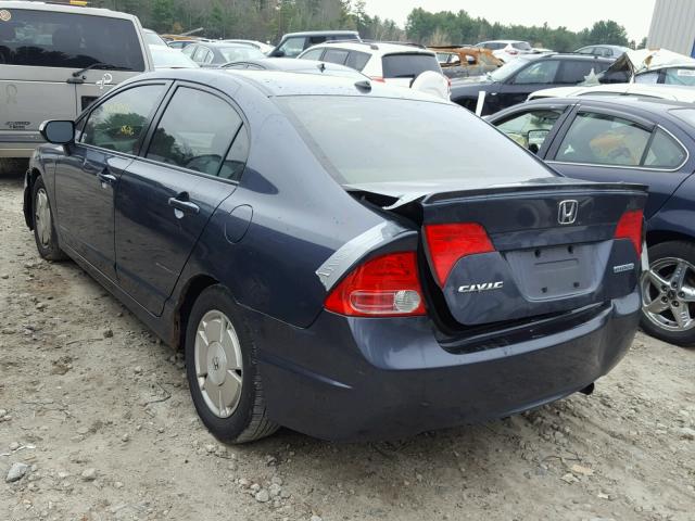 JHMFA36208S003044 - 2008 HONDA CIVIC HYBR BLUE photo 3