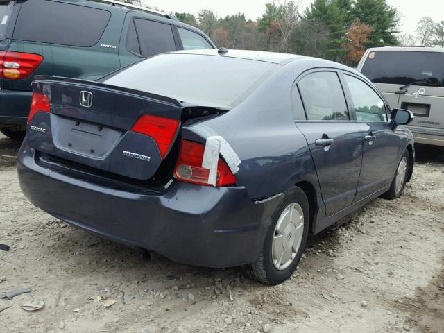 JHMFA36208S003044 - 2008 HONDA CIVIC HYBR BLUE photo 4