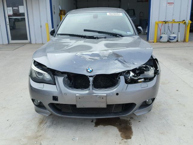 WBANW53588CT49892 - 2008 BMW 550 I GRAY photo 9