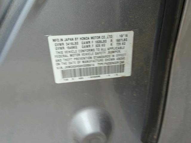 JHMGK5H58HS005614 - 2017 HONDA FIT LX Сріблястий фото 10