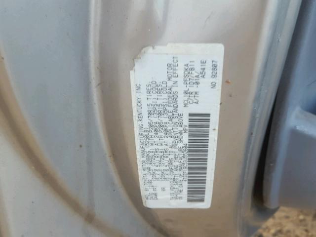 4T3ZF19C53U552604 - 2003 TOYOTA SIENNA CE GRAY photo 10