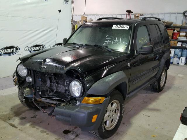1J4GL48K07W659376 - 2007 JEEP LIBERTY BLACK photo 2