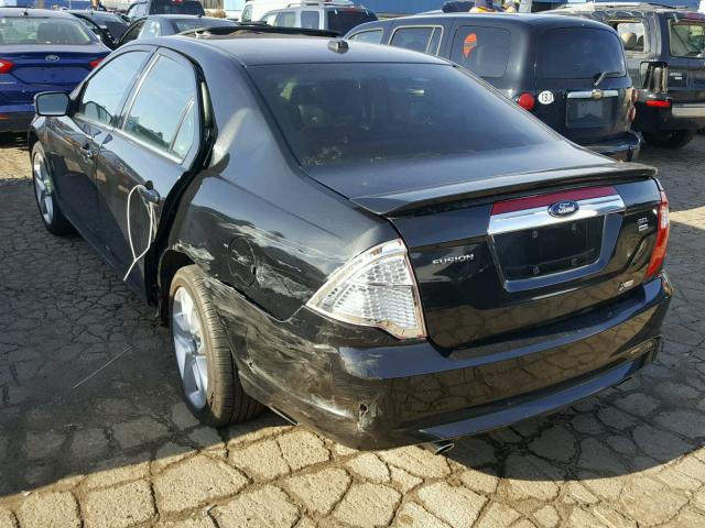 3FAHP0CGXAR152883 - 2010 FORD FUSION SEL BLACK photo 3