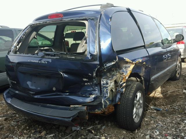 1D4GP45R84B525877 - 2004 DODGE CARAVAN SX BLUE photo 4