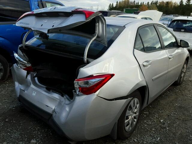 2T1BURHE5GC652937 - 2016 TOYOTA COROLLA L SILVER photo 4