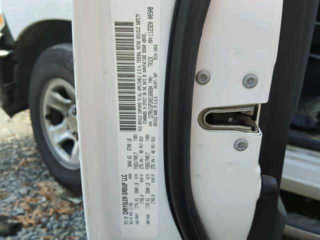 1D7RV1GP2AS160684 - 2010 DODGE RAM 1500 WHITE photo 10