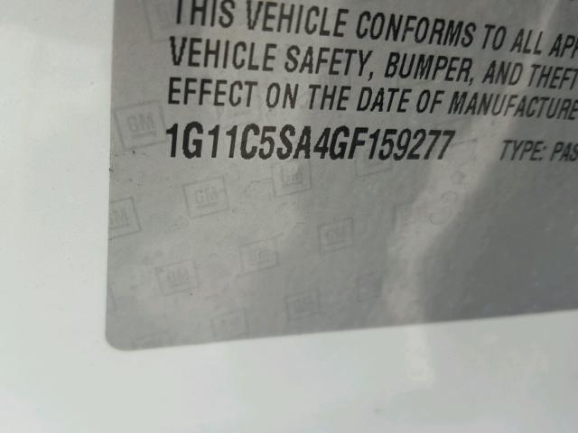 1G11C5SA4GF159277 - 2016 CHEVROLET MALIBU LIM 白色 照片 10