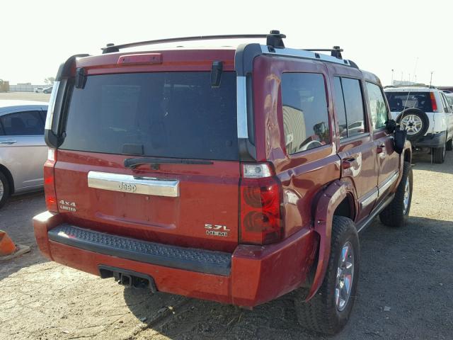 1J8HG58226C319224 - 2006 JEEP COMMANDER RED photo 4