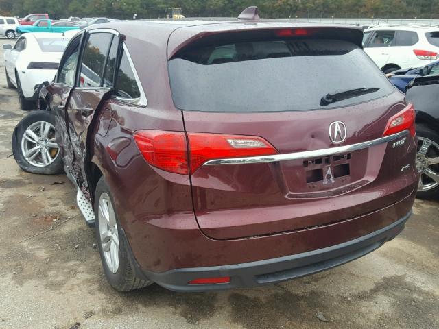 5J8TB4H58DL003782 - 2013 ACURA RDX TECHNO MAROON photo 3