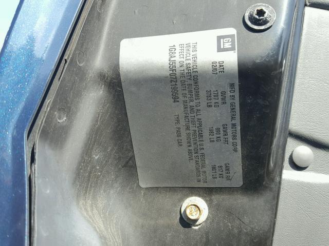 1G8AJ55F07Z199594 - 2007 SATURN ION LEVEL BLUE photo 10