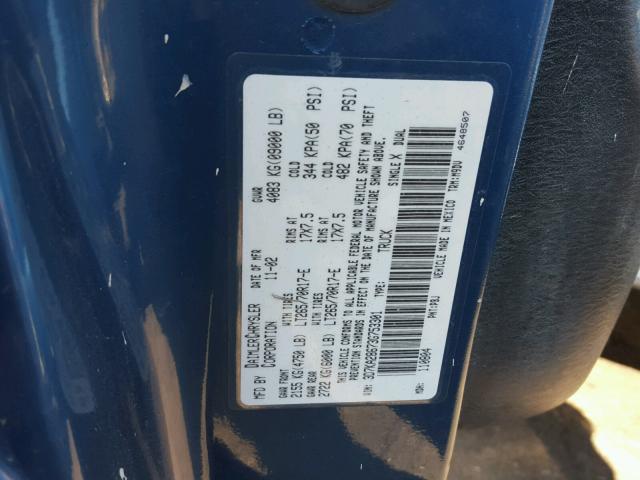 3D7KA28673G753301 - 2003 DODGE RAM 2500 S BLUE photo 10