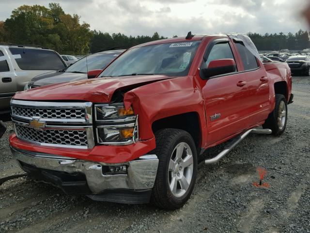 1GCRCREC1FZ154629 - 2015 CHEVROLET SILVERADO RED photo 2