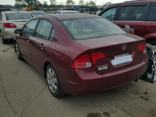 1HGFA16506L058263 - 2006 HONDA CIVIC LX RED photo 3